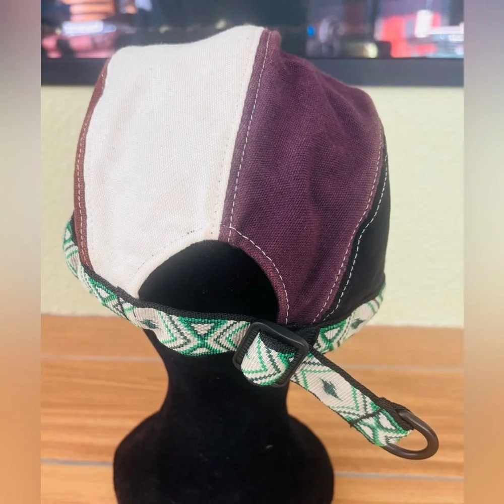 NWOT Kavu Cream, Brown, Tan, Green, Blue Organic Strapcap Adjustable Size Strap